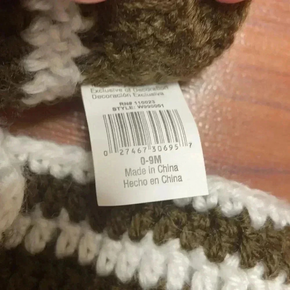 Hand Crocheted Hat & Diaper Cover Set Football - Picture 2 of 3